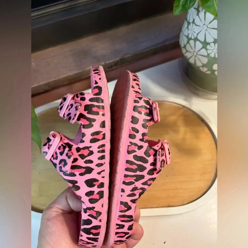 Big Girls Sandals 13-1 pink leopard